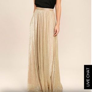 Gold maxi skirt from Lulus